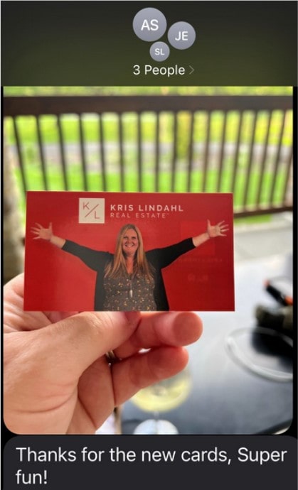 Kris Lindahl Real Estate Scholarship Business Card Arms Out